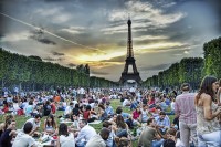 sunset picnic in paris