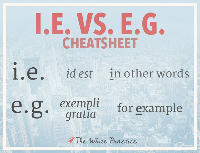 I.E. vs. E.G. cheatsheet