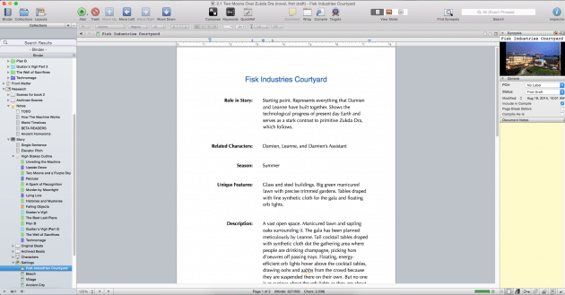 Scrivener Setting Sketch