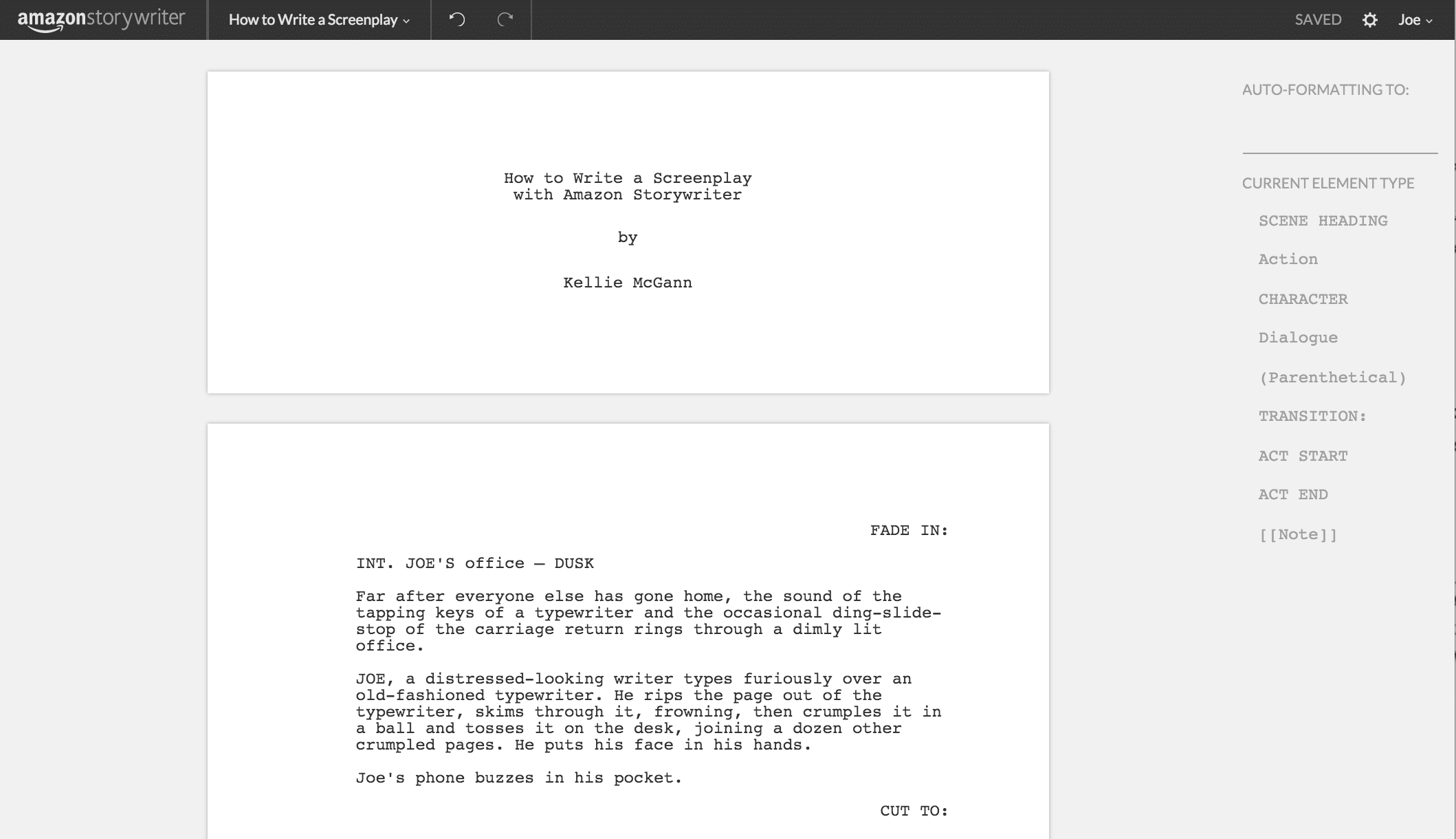 How to Write a Screenplay (sample)