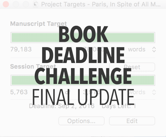 Book Deadline Update