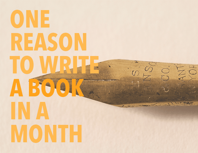 One Reason to Write a Book in a Month This NaNoWriMo