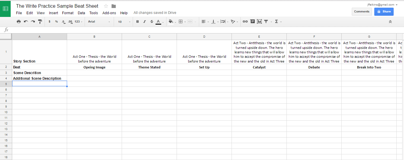 Best Book Writing Software: How To Make A Beat Sheet In Google Sheets