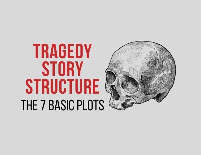 skull next to title Tragedy Story Structure, the 7 basic plots