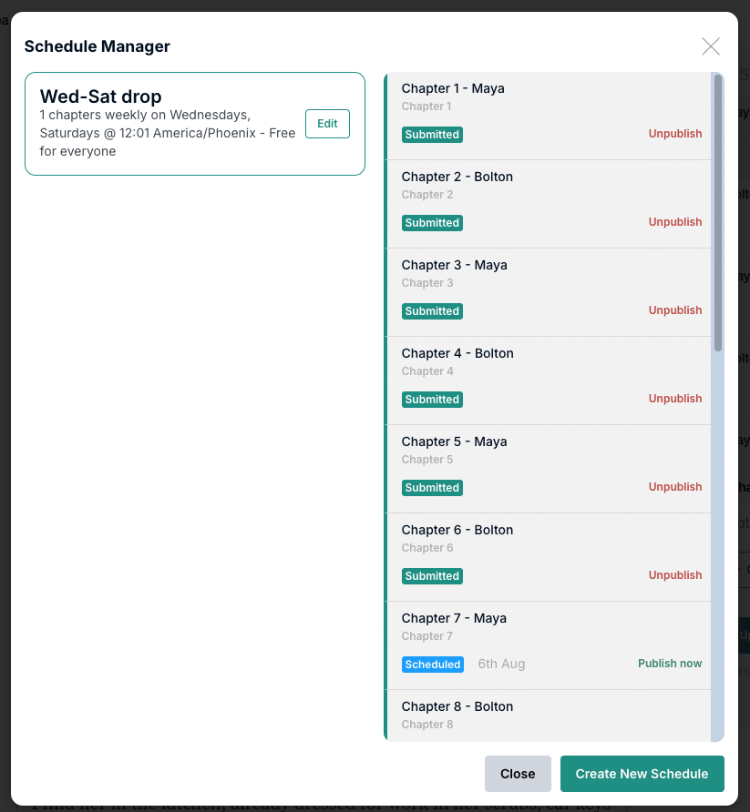 Scheduling Chapter Drops: Inkitt Review