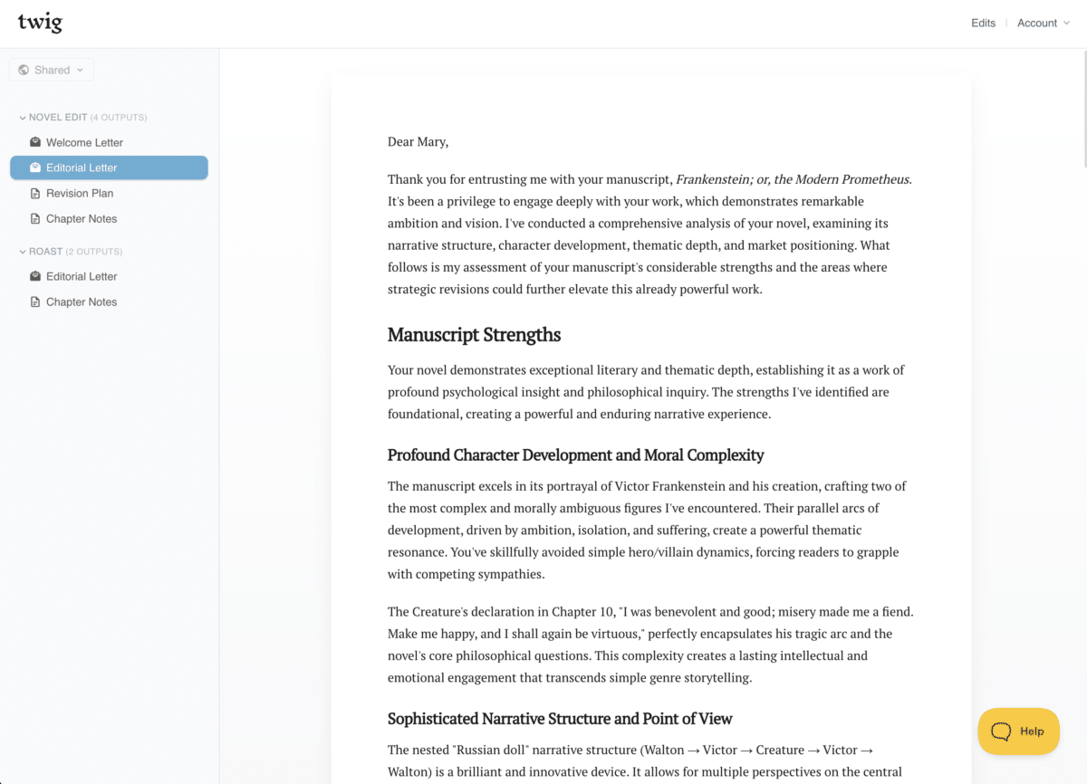 Twig Editorial Letter